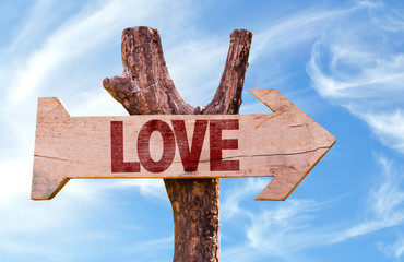 Love sign with sky background