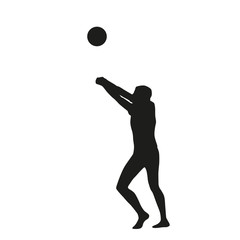 Volleyball player. Vector silhouette
