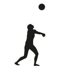Fototapeta na wymiar Volleyball player. Vector silhouette