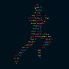 Abstract collage of runner silhouette