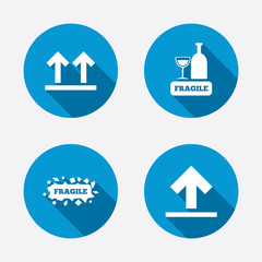 Fragile icons. Delicate package delivery.