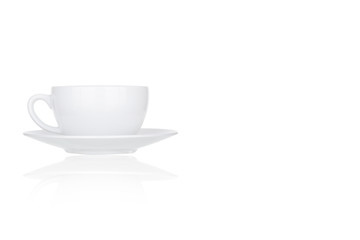 Perfect white coffee cup isolated on white background