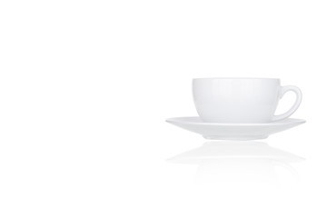 Perfect white coffee cup isolated on white background