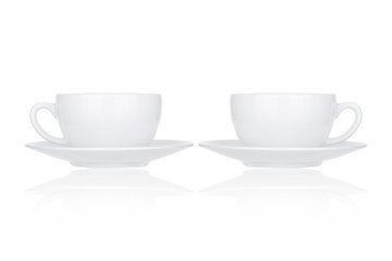 Perfect white coffee cup isolated on white background