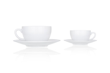 Perfect white coffee cup isolated on white background