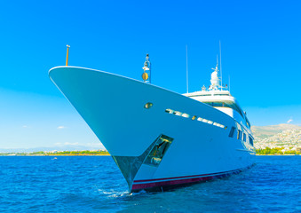 Big beautiful yacht at Saronikos gulf near Athens Greece