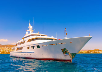 Big beautiful yacht at Saronikos gulf near Athens Greece - 80426284