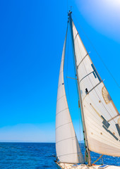 sailing boat during a regatta in Saronikos gulf in Greece