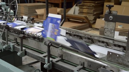 Conveyor belt folding machine for cardboard packaging - Powered by Adobe