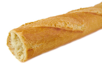 Bread loaf on white background