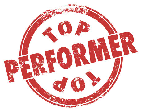 Top Performer Red Grunge Stamp Best Worker Employee Player Perfo