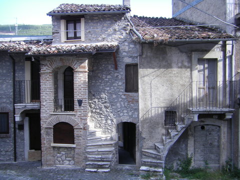 Compact buildings in Italian village