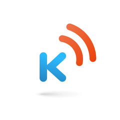 Letter K wireless logo icon design template elements