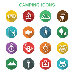 camping long shadow icons