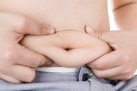 stomach of children with overweight.