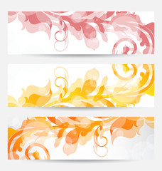 Set floral templates with changing autumnal colors