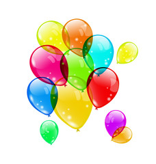 Set colorful balloons on white background for your holiday