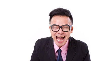 successful businessman laughing