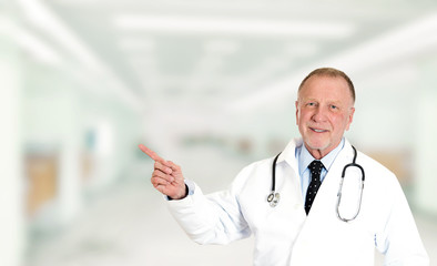 senior doctor advertising your product