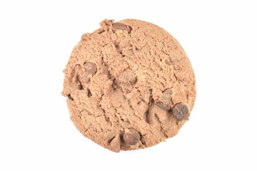 Cookies with chocolate chips isolated on white.