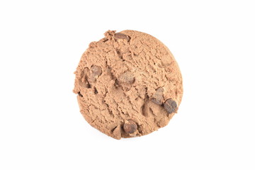 Cookies with chocolate chips isolated on white.