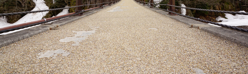 Gravel and sand texture on the walking bridge
