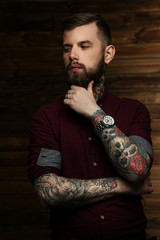 Handsome man with tattoos