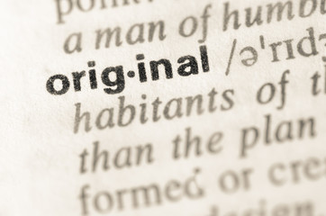 Dictionary definition of word original