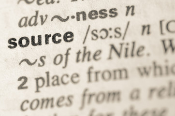 Fototapeta premium Dictionary definition of word source