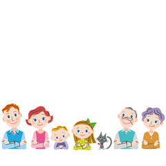 3世代家族　腕組み　上半身