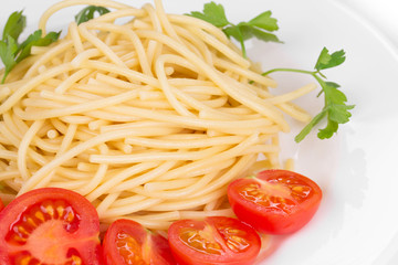 Tagliatelli pasta with tomatoes