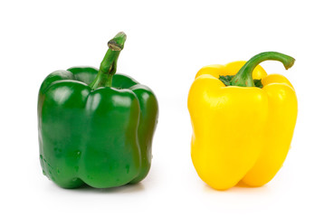 green and yellow sweet bell peppers