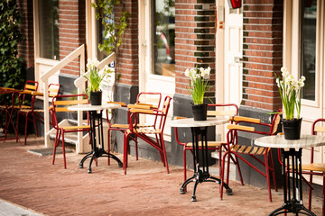 outdoor cafe in Amsterdam