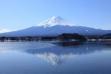 河口湖の逆さ富士