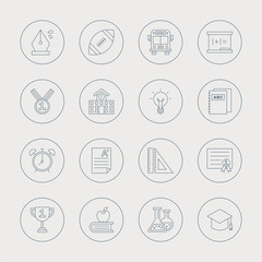 School line icon set