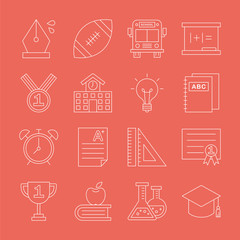 School line icon set