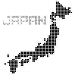 Obraz premium 日本ドット地図(黒)