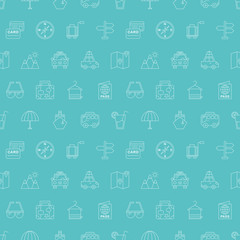 Travel line icon pattern set