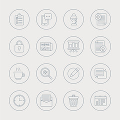 Office line icon set