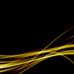 Golden swoosh smooth soft satin futuristic abstract line layout