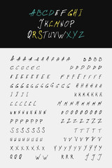 vector hand lettering Calligraphic alphabet