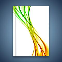 Bright smooth swoosh wave brochure cover design template