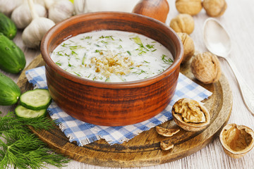 Tarator, bulgarian sour milk soup