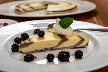 Curd and cocoa dessert