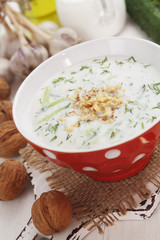 Tarator, bulgarian sour milk soup
