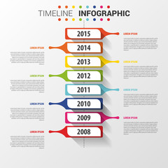 Flat colorful abstract timeline infographics vector.