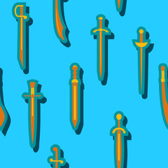 Seamless background with swords