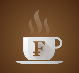 Coffee cup with a swiss frank sign