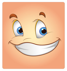 Happy Face Cartoon Box Smiley Vector