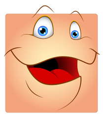 Happy Cute Box Smiley Vector Illustration